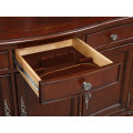 Classic hand carved solid furniture wood cabinet / wholesale wooden chest of drawers